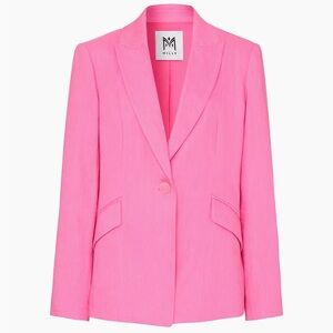 Milly Pink Tailored Blazer with Notched Lapels